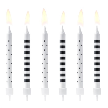 Candles - Dots and Stripes - Black and White